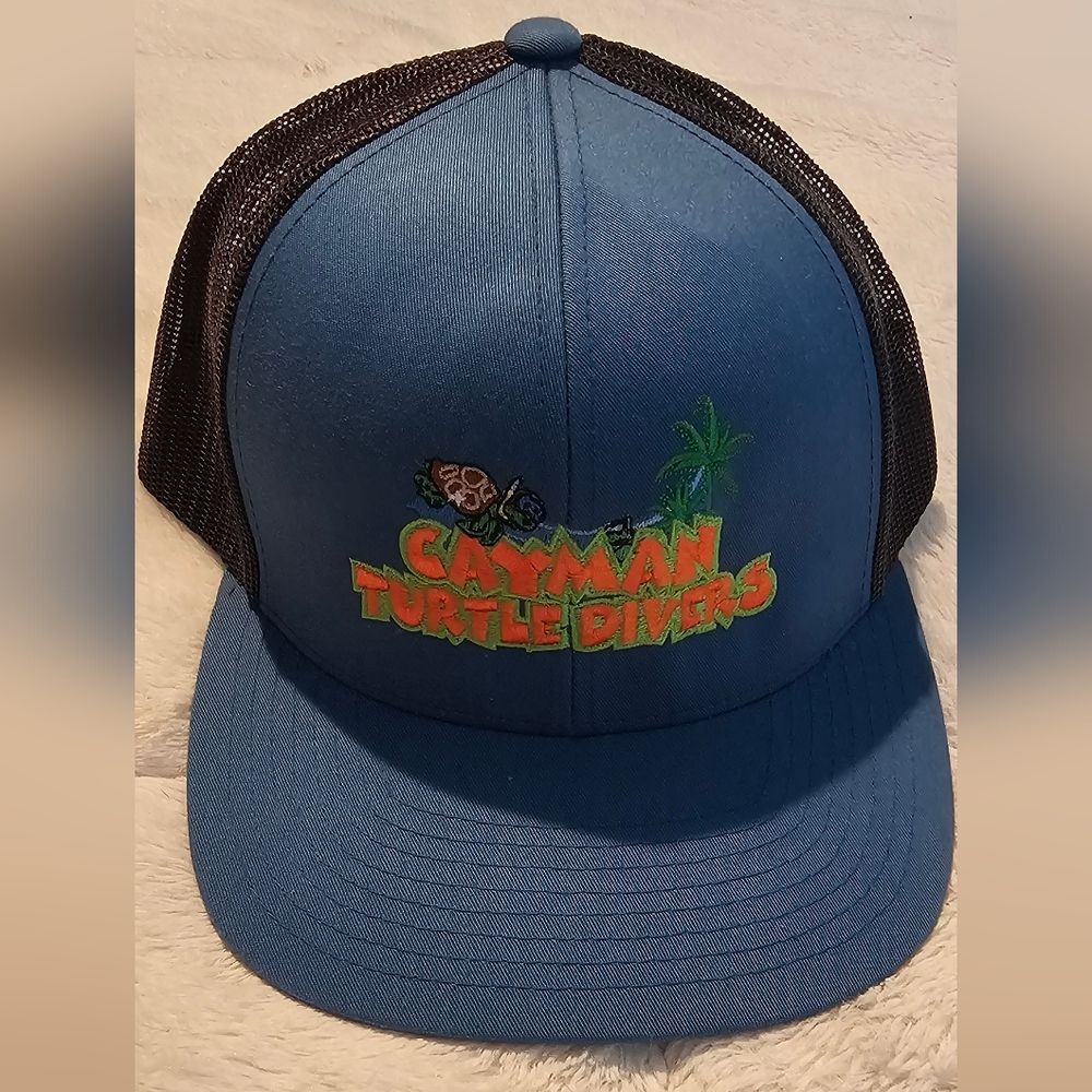 Cayman Turtle Divers Blue Baseball Hat. One Size - Adult